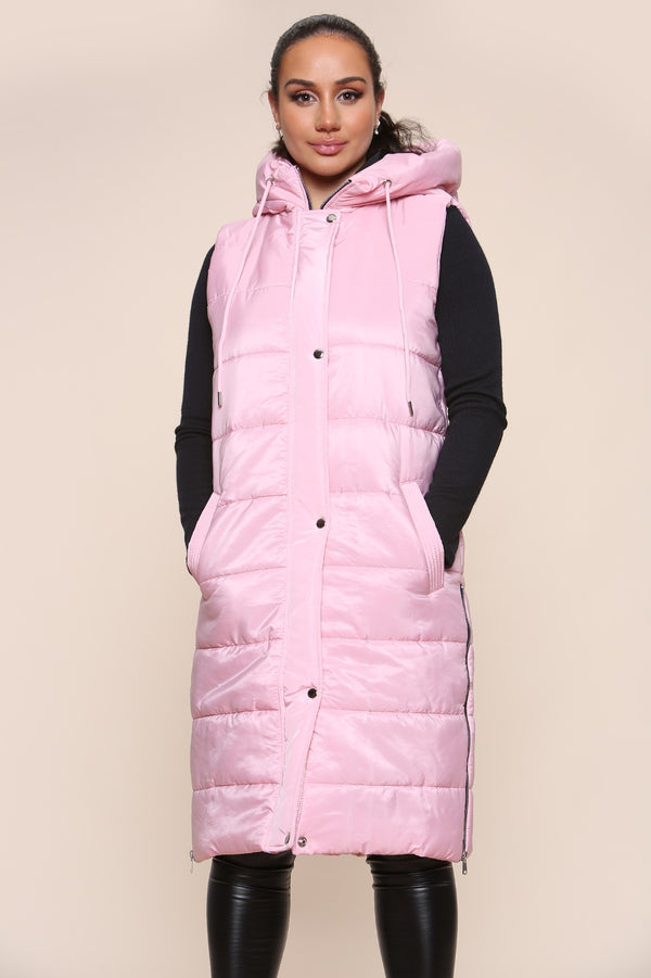 Longline Panelled Puffer Gilet