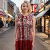 Red Summer Sleeveless Printed Dress