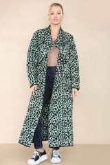 Long Knitted Leopard Pattern Cardigan