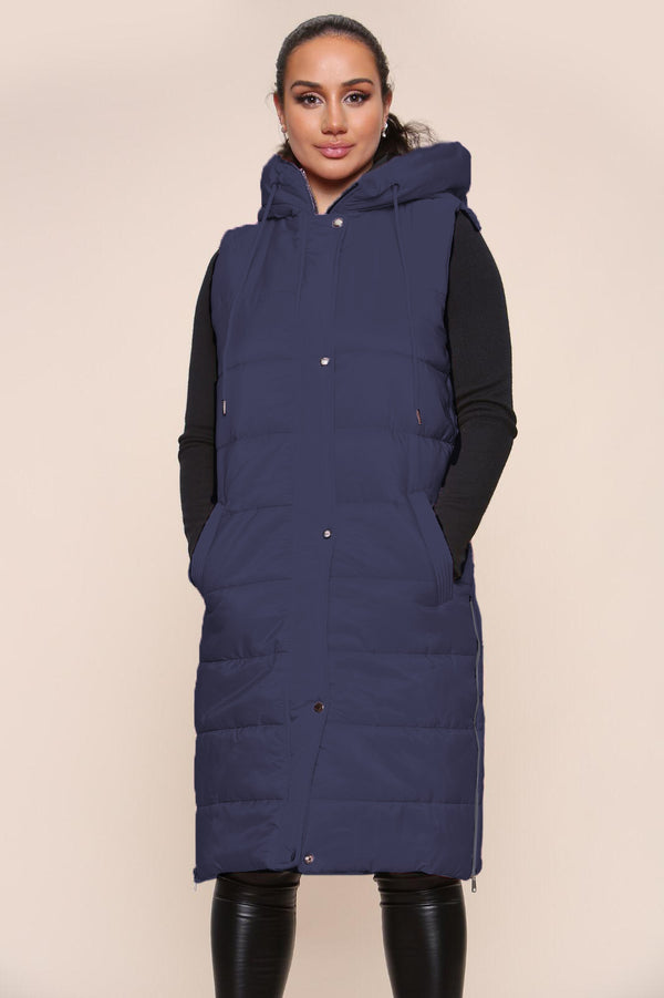 Longline Panelled Puffer Gilet