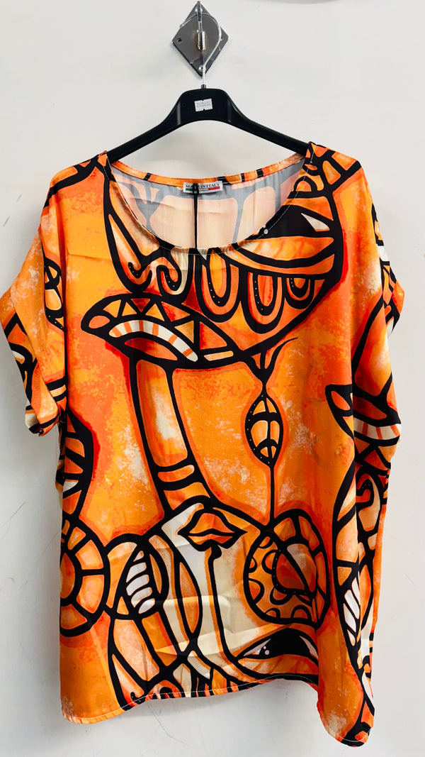 New Face Printed Top