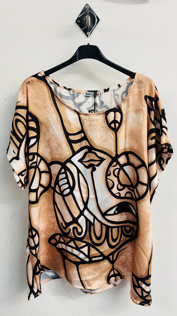 New Face Printed Top