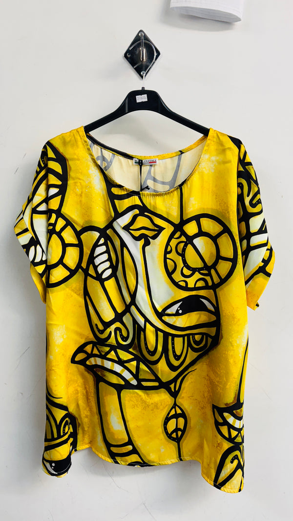 New Face Printed Top