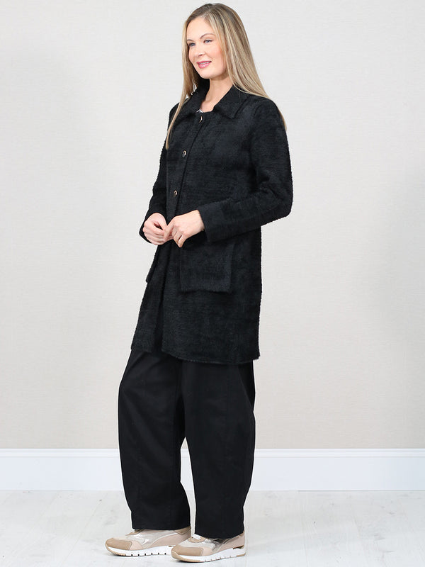 Veluxe Plush Mid-Length Coat