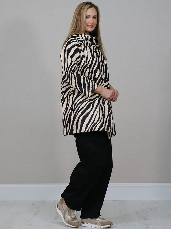 Italian Zebra Print Woolen Coat
