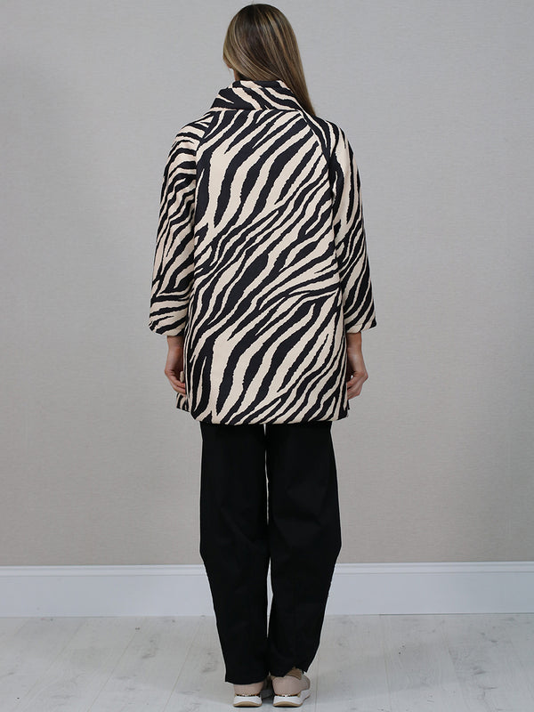 Italian Zebra Print Woolen Coat