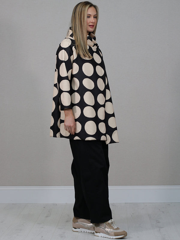 Italian Polka Dot Woolen Coat