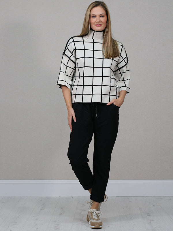 Studio Luxe Grid Knit Top