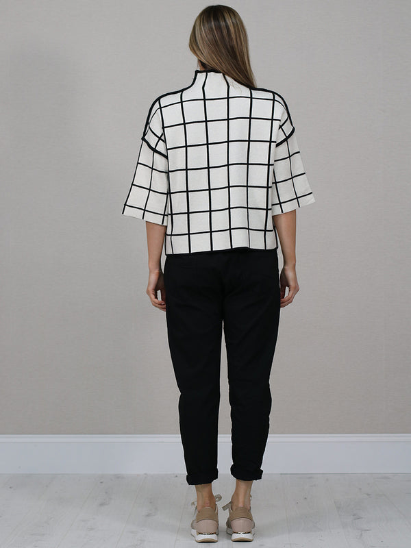 Studio Luxe Grid Knit Top