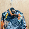 Flower Print Double Brust with Lining Coat