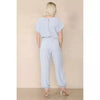 Elasticated Short-Sleeve Belted Jumpsuit