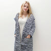 Long Knitted Zebra Pattern Cardigan