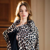 Leopard Print Double Brust with Lining Coat