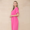Elasticated Short-Sleeve Belted Jumpsuit