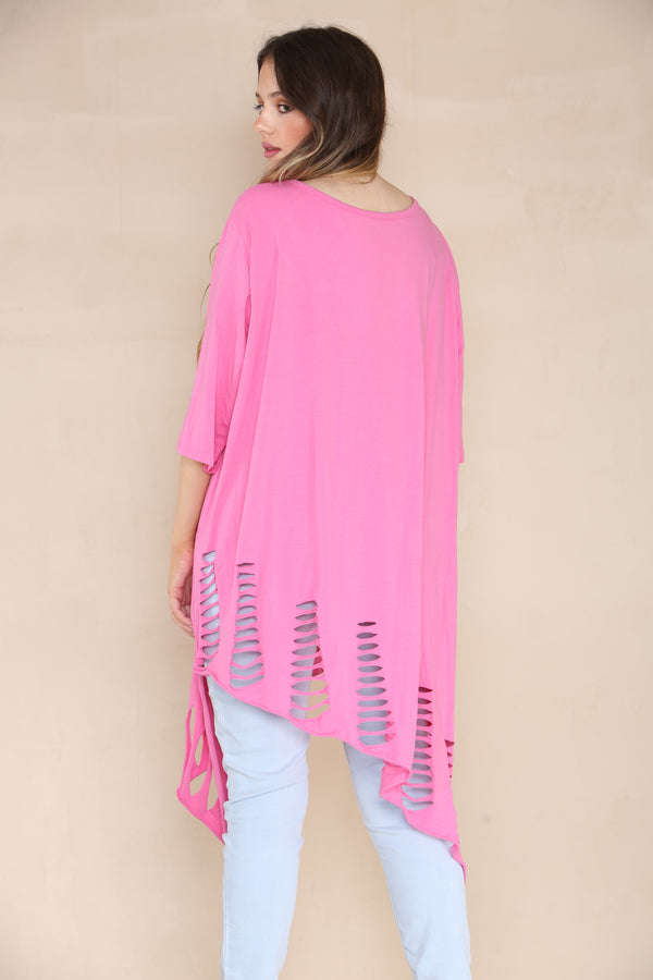 Laser Cut-Out Short Sleeve Dress