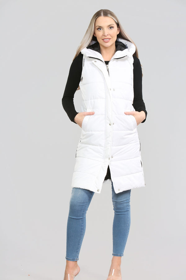 Longline Panelled Puffer Gilet