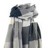 Checked Grey Viscose Scarf