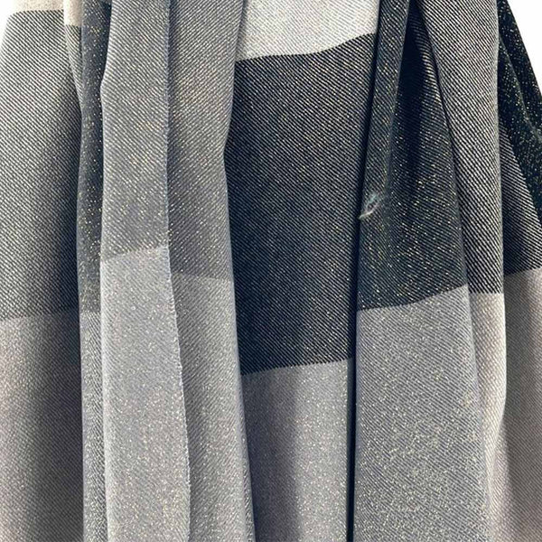 Checked Grey Viscose Scarf