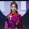 Flower Print Double Brust with Lining Coat