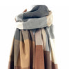 Checked Brown/Grey Viscose Scarf