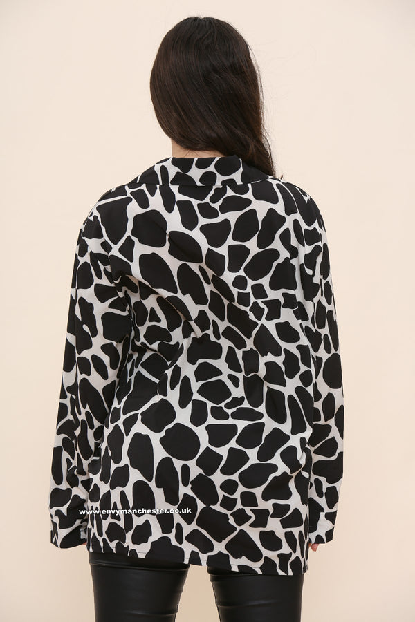 Leopard Print Button Up Blouse