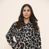 Leopard Print Button Up Blouse