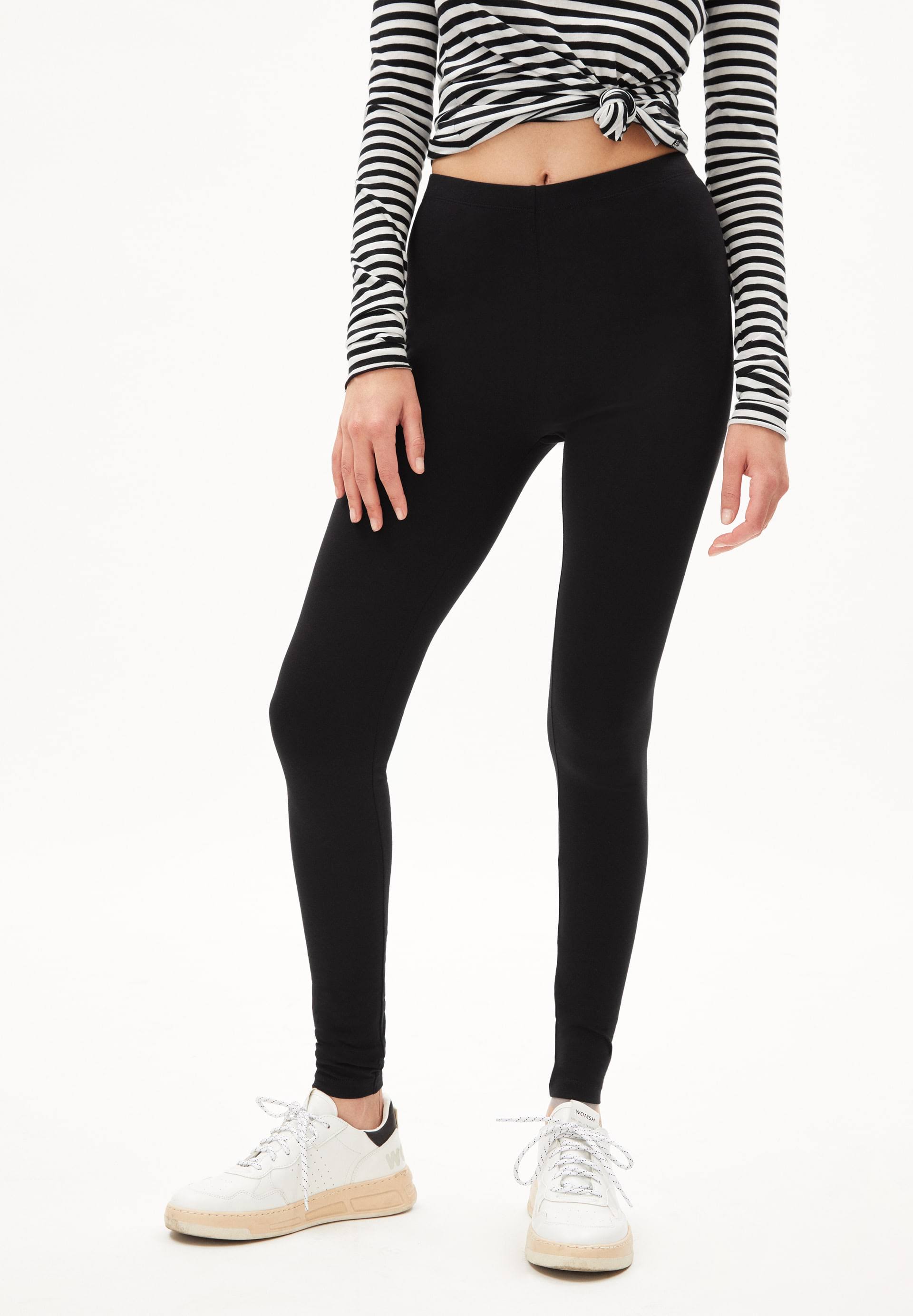 Carina Women Cotton Solid High-Rise Elastic Waist Leggings