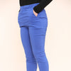 UK Stretch Slim Leg Plain Trousers