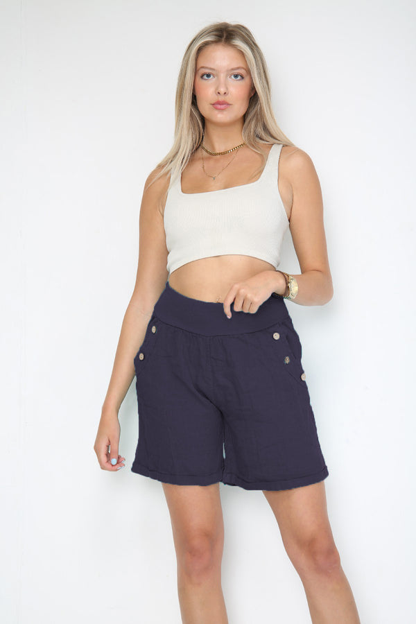 Linen Short With Buttons