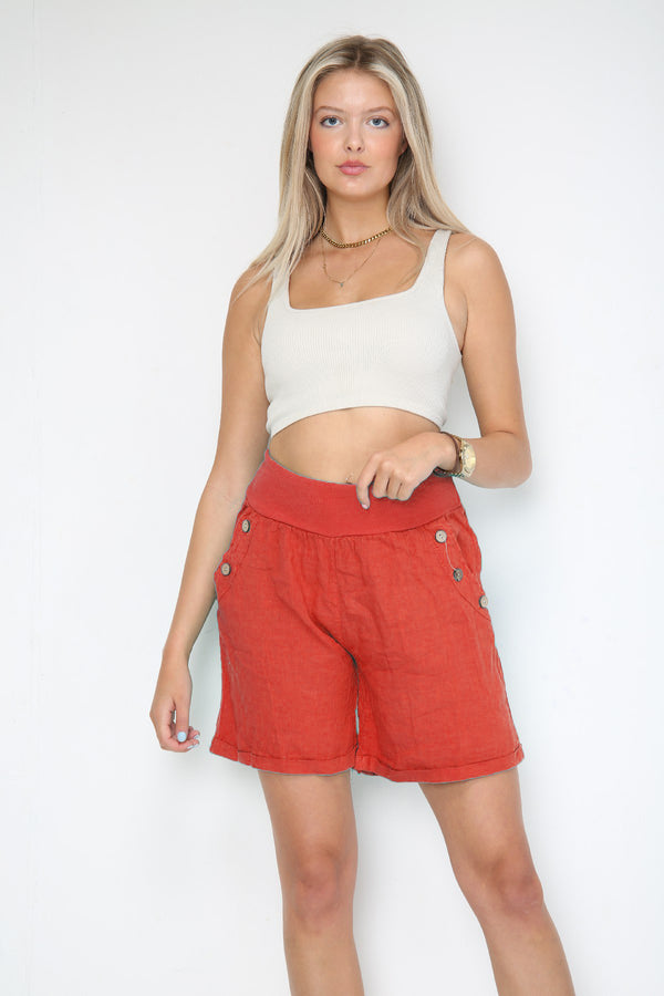 Linen Short With Buttons