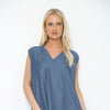 Sleeveless Denim V-Neck Top