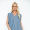 Sleeveless Denim V-Neck Top