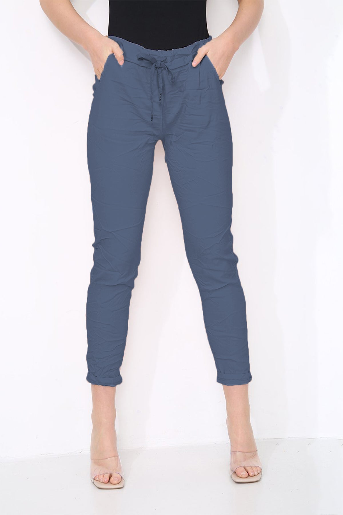 Cotton Stretch Knot Front Magic Trousers