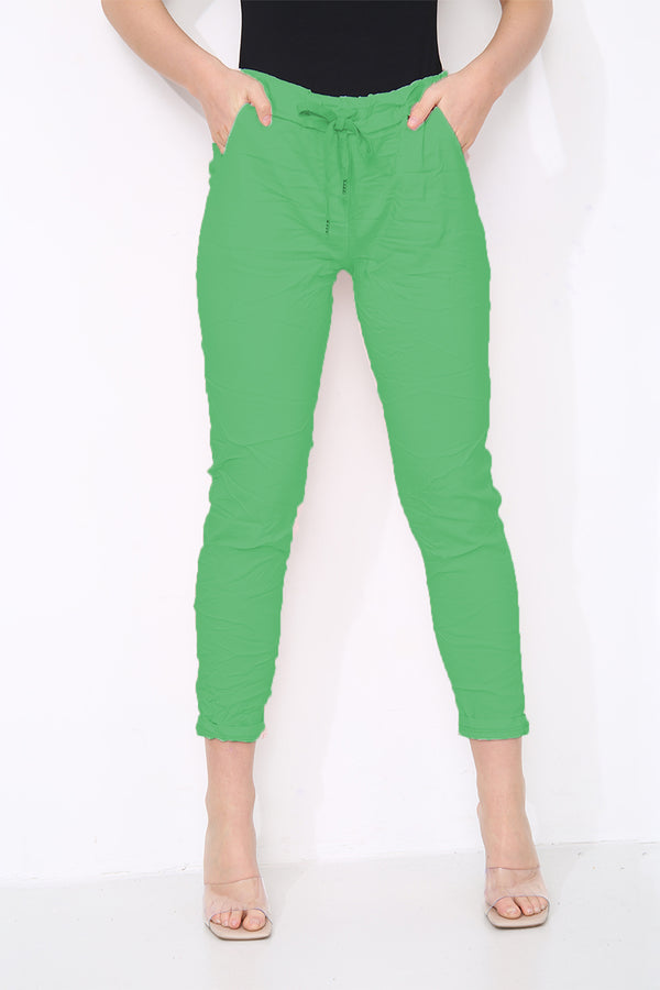 Cotton Stretch Knot Front Magic Trousers