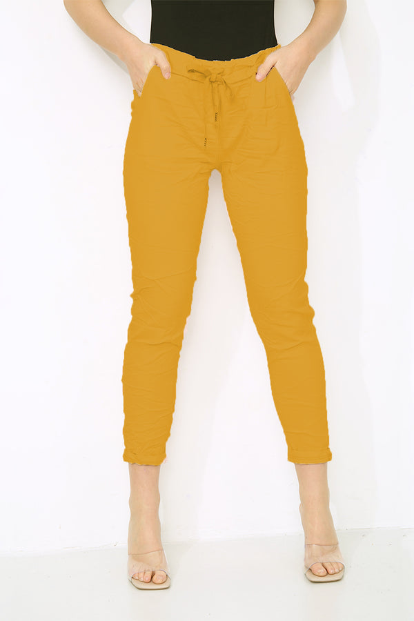 Cotton Stretch Knot Front Magic Trousers