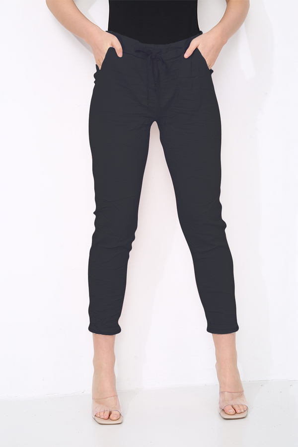 Cotton Stretch Knot Front Magic Trousers