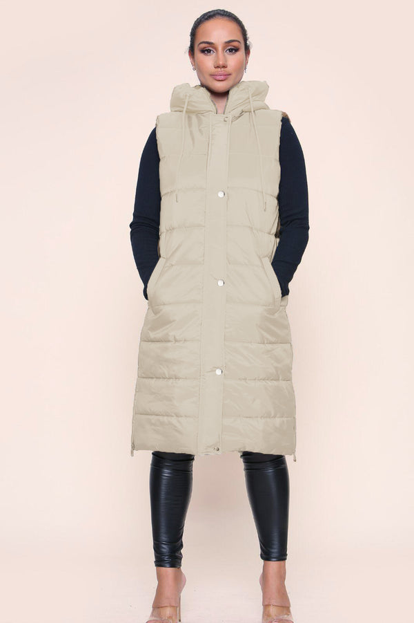 Longline Panelled Puffer Gilet