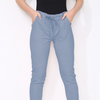 Plus Size Denim Cotton Stretch Knot Front Magic Trousers