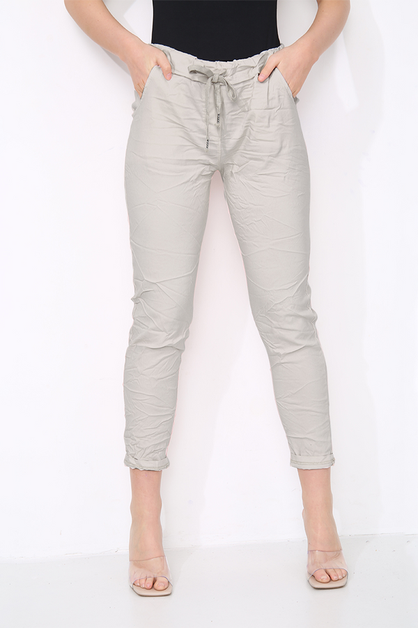 Cotton Stretch Knot Front Magic Trousers