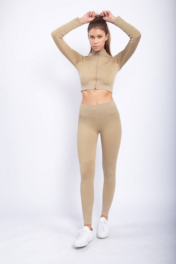Carina Women Cotton Solid High-Rise Elastic Waist Leggings