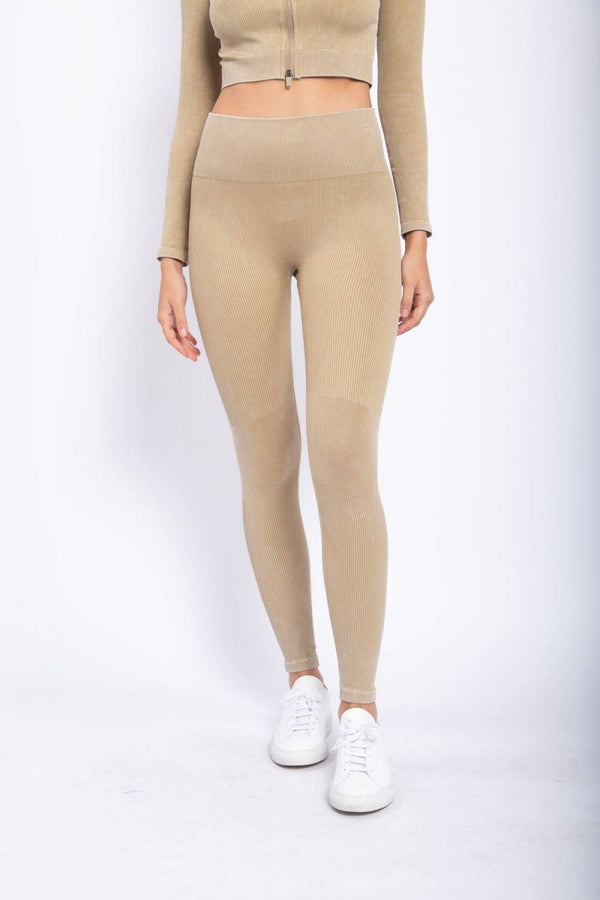 Carina Women Cotton Solid High-Rise Elastic Waist Leggings