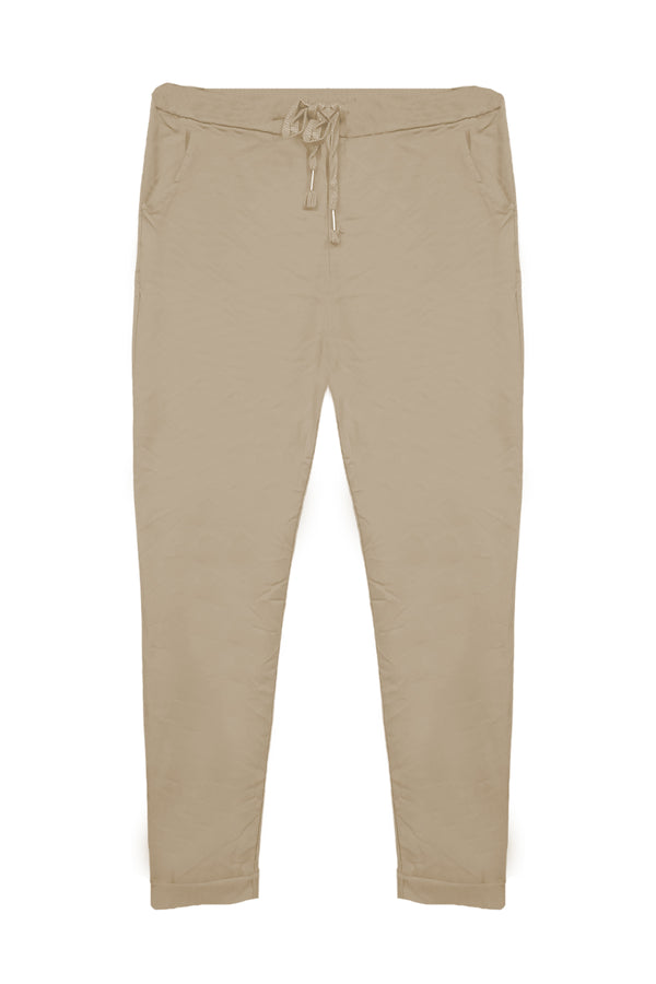 Cotton Stretch Knot Front Magic Trousers