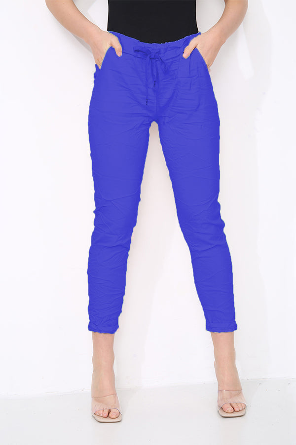 Cotton Stretch Knot Front Magic Trousers