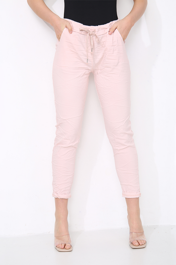 Cotton Stretch Knot Front Magic Trousers
