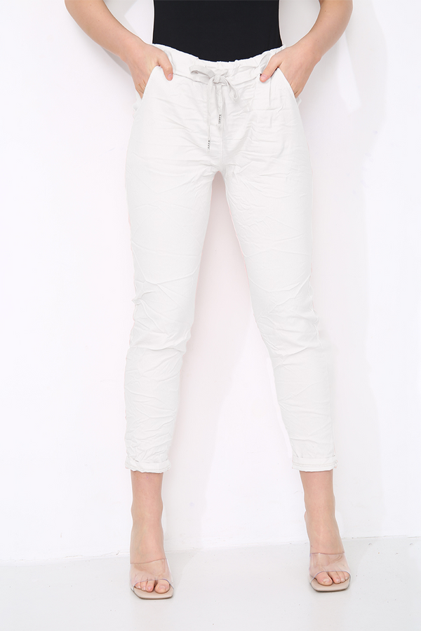 Cotton Stretch Knot Front Magic Trousers