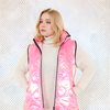 Holographic Zipper Puffer Jacket