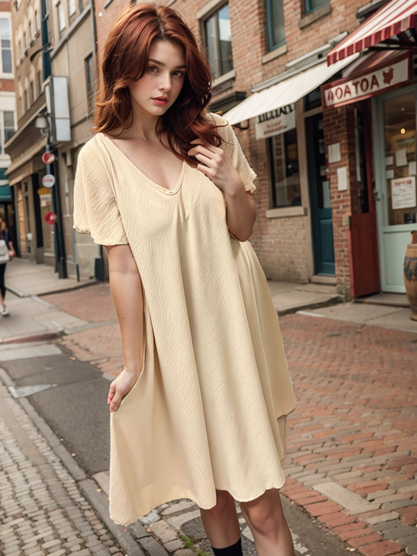 V-Neck Swing Dress