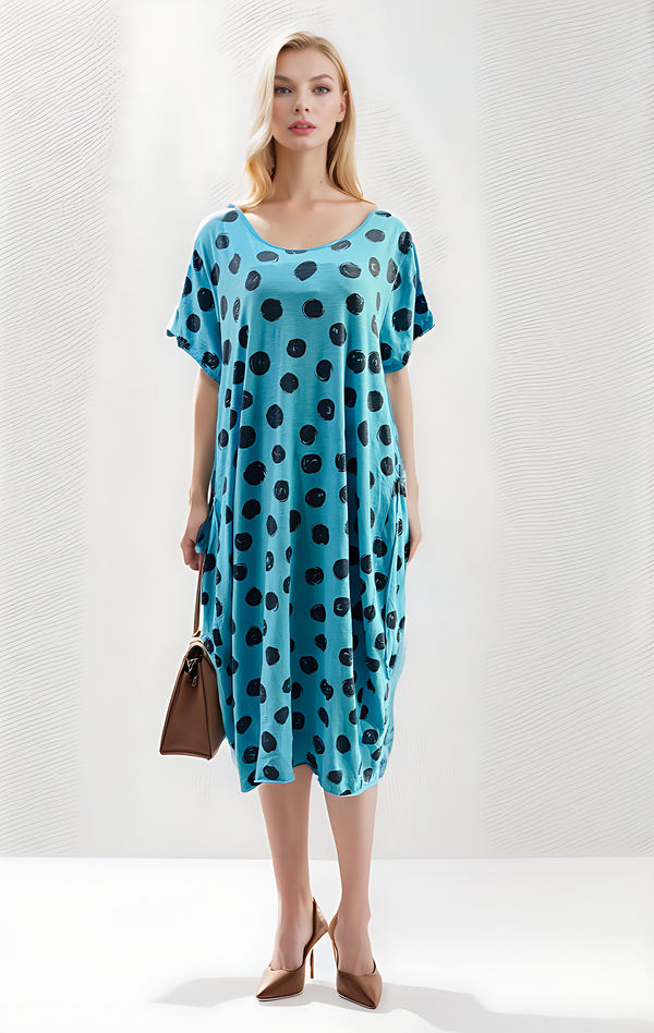 2 Pocket Polka Dot Dress