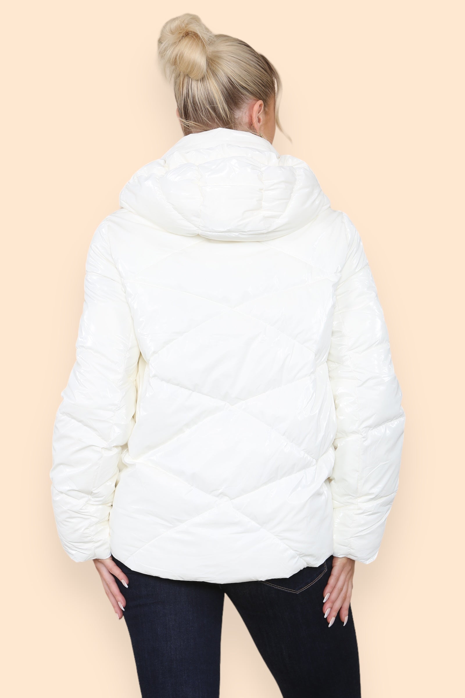 High neck puffer on sale coat