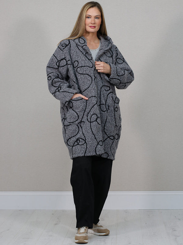 Embroidered Pattern Wool Italian  Jacket